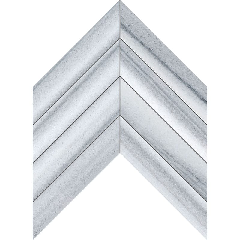 Rivulet Honed Chevron Waterjet Marble Mosaics 13x10 Marble Honed 14x14 Mosaics