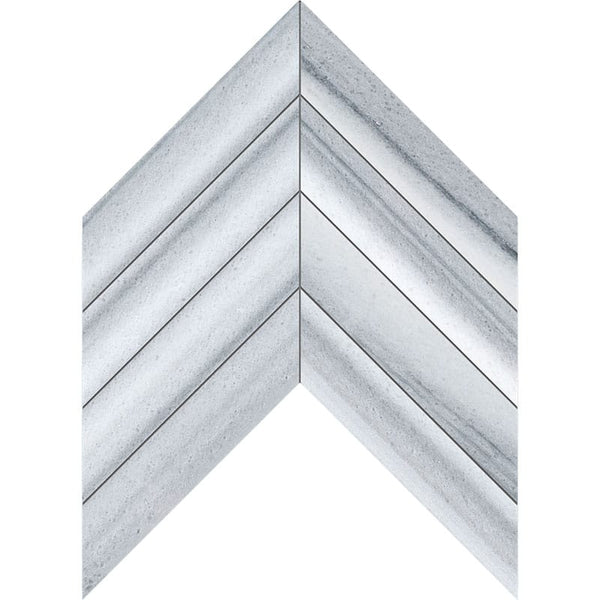 Rivulet Honed Chevron Waterjet Marble Mosaics 13x10
