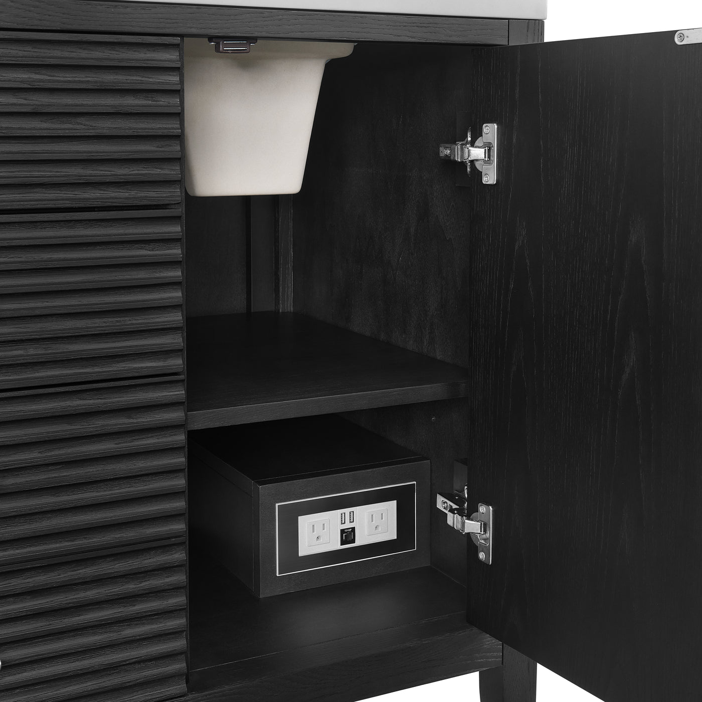 James Martin Myrrin 60" Double Bathroom Vanity, Carbon Oak, view 32