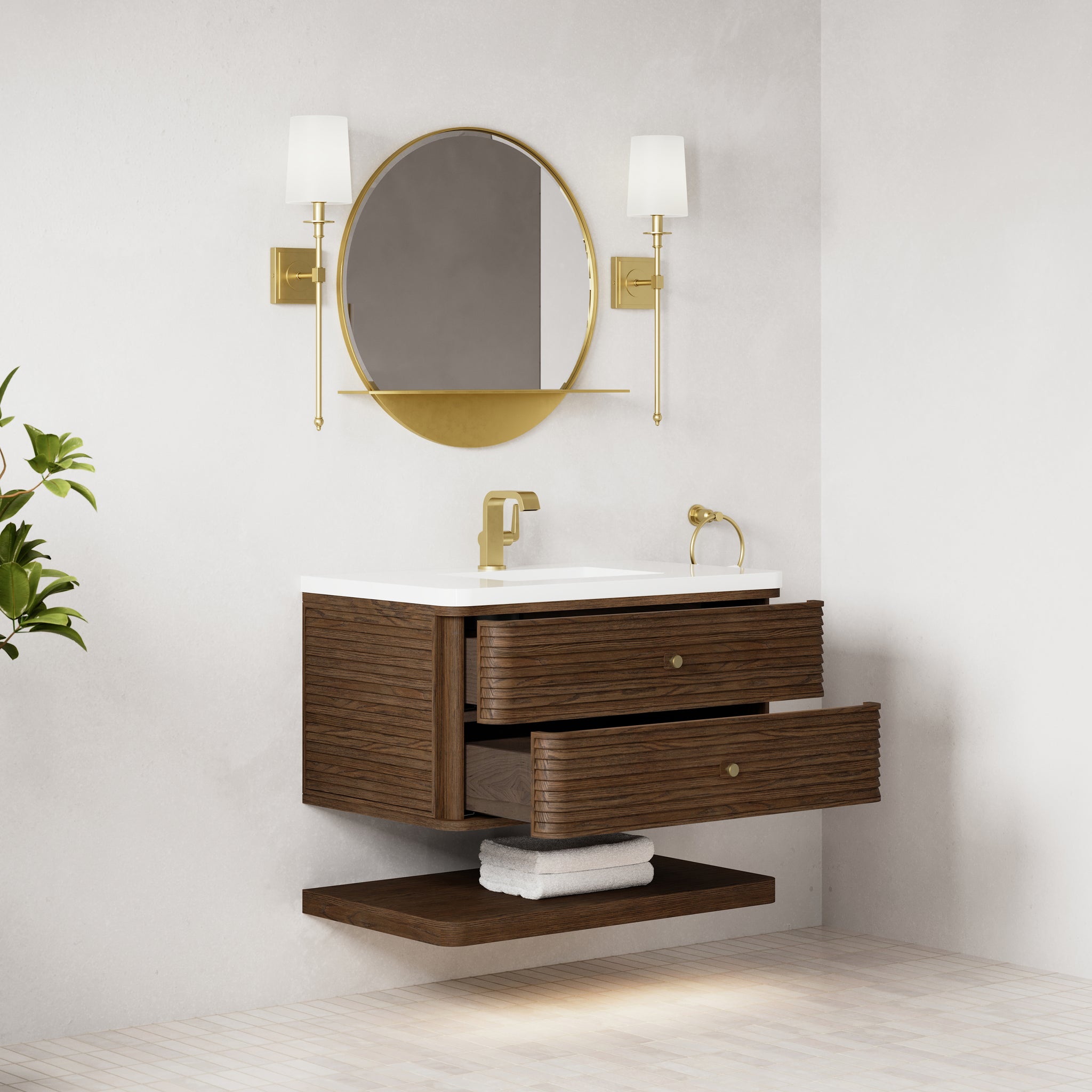 James Martin Allamari 36" Floating Single Bathroom Vanity, Sable, view 24
