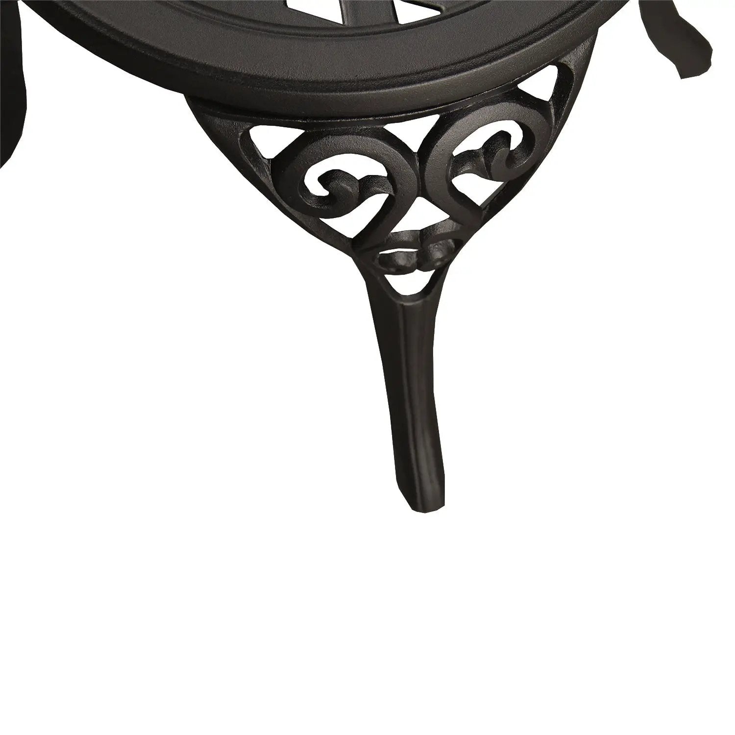 Black Ornate Outdoor Patio Garden Aluminum 3 Piece Bistro Set by Sharicks