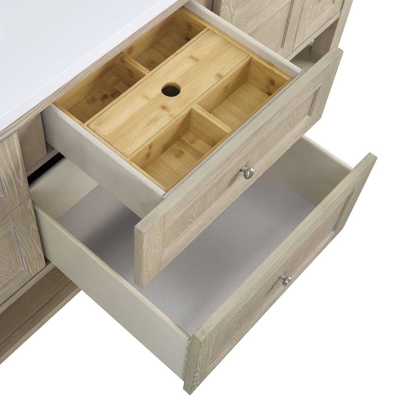 James Martin Breckenridge 72" Double Bathroom Vanity, Whitewashed Oak, view 25