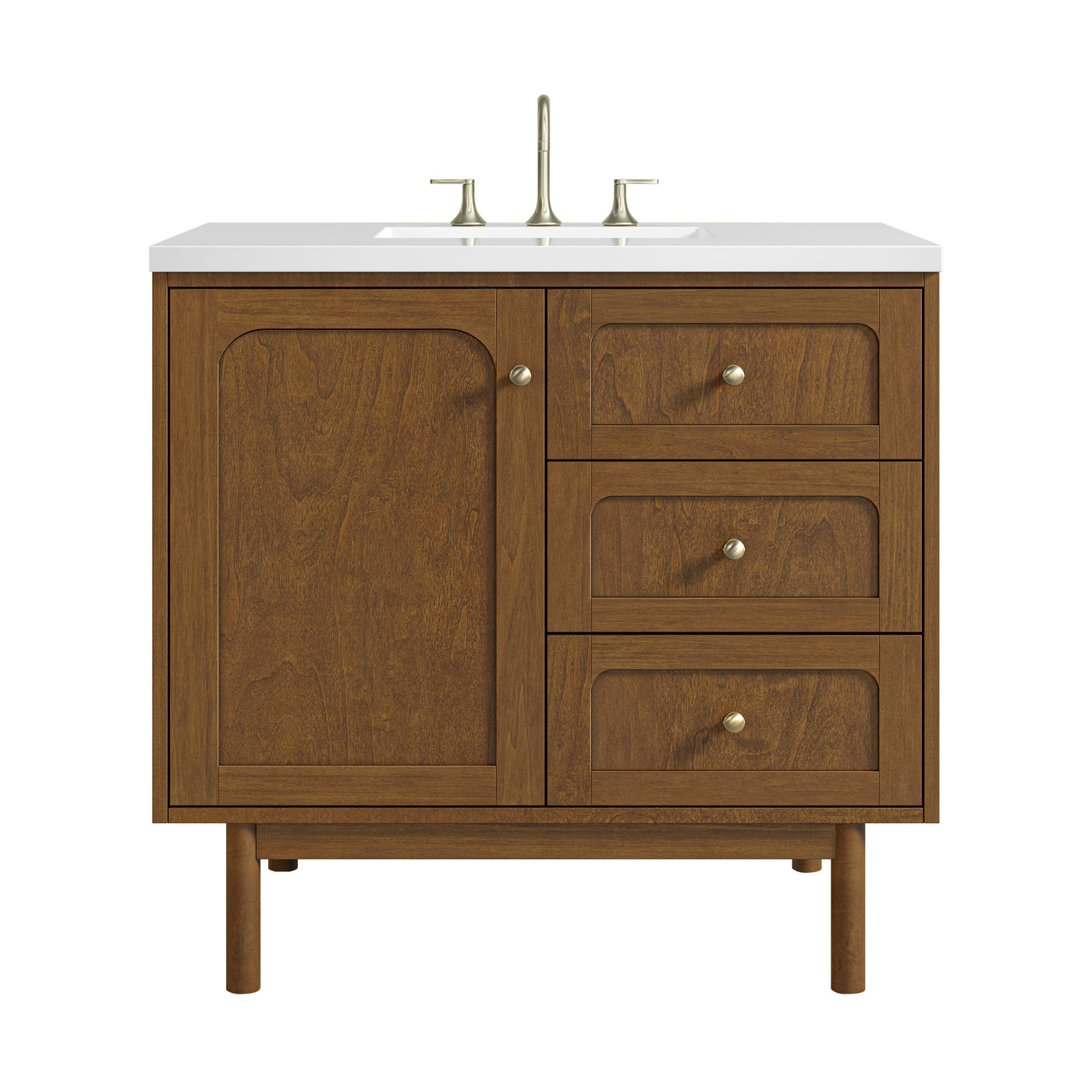 James Martin Laurent 36" Dual Mount Single Bathroom Vanity, Honey Oak, view 36