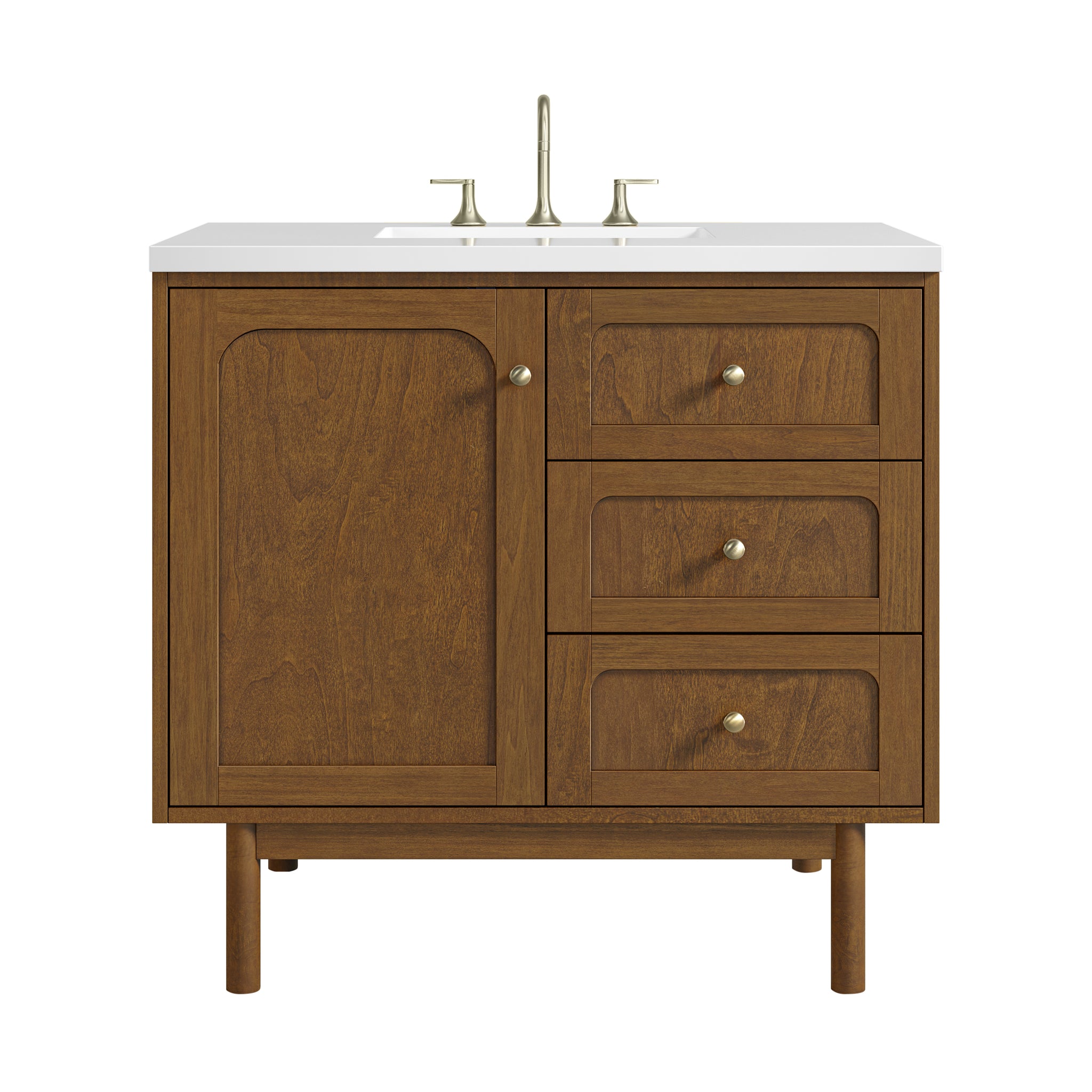 James Martin Laurent 36" Dual Mount Single Bathroom Vanity, Honey Oak, view 36