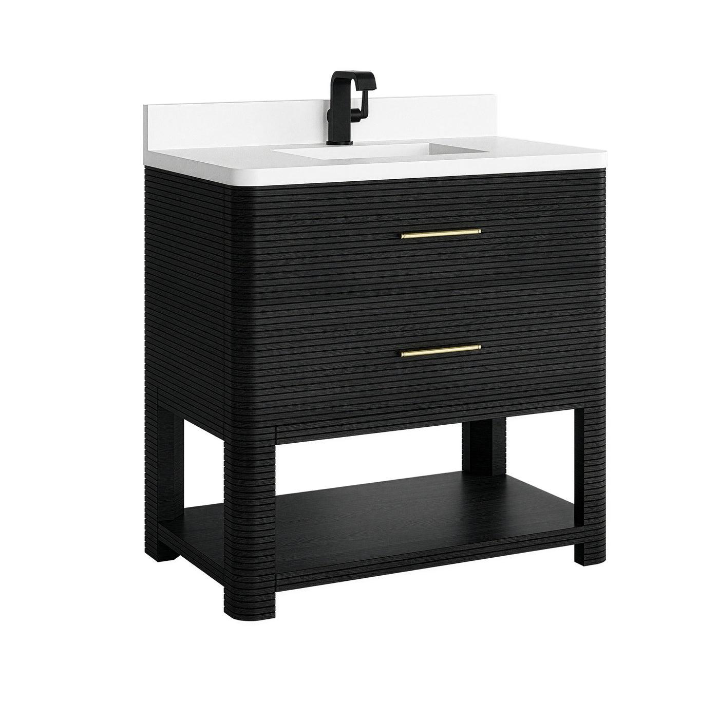 James Martin Lucian 36" Single Bathroom Vanity, Carbon Oak, view 28