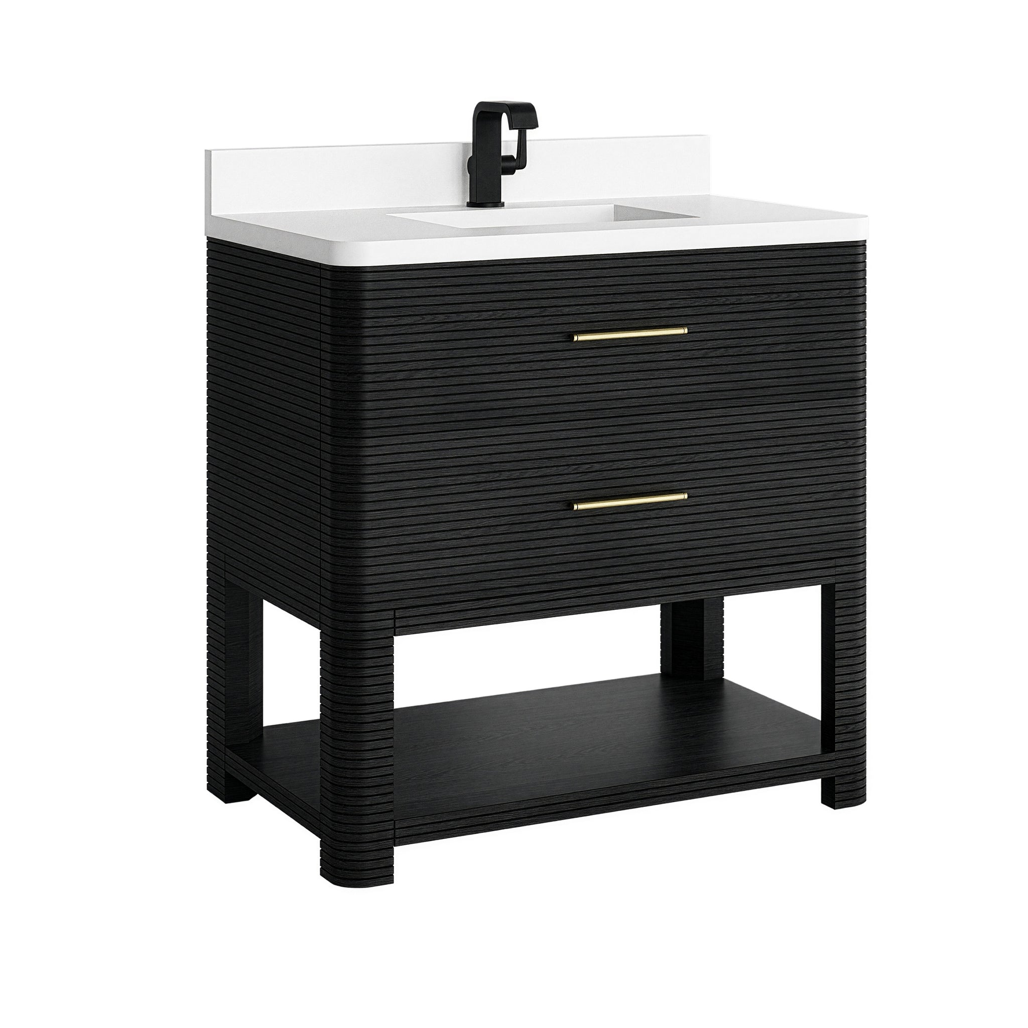 James Martin Lucian 36" Single Bathroom Vanity, Carbon Oak, view 28