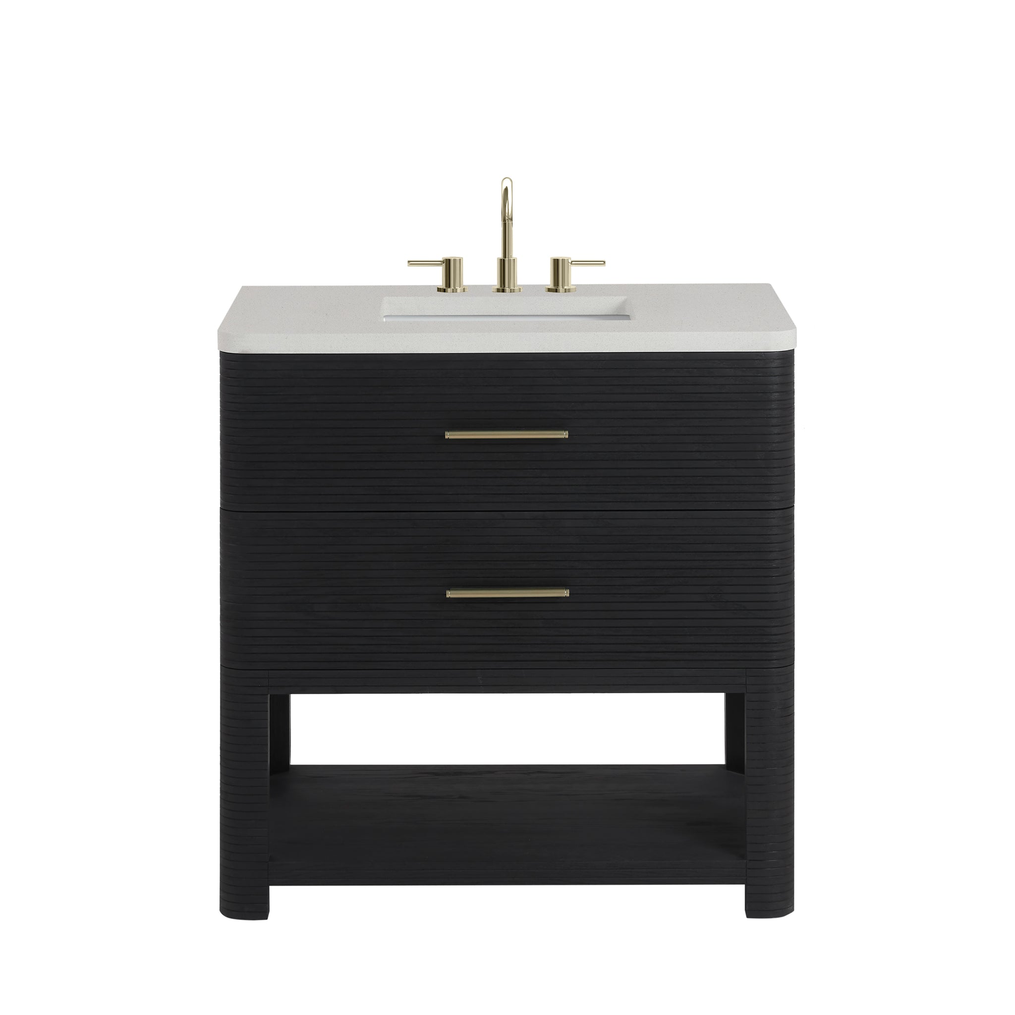 James Martin Lucian 36" Single Bathroom Vanity, Carbon Oak, view 29