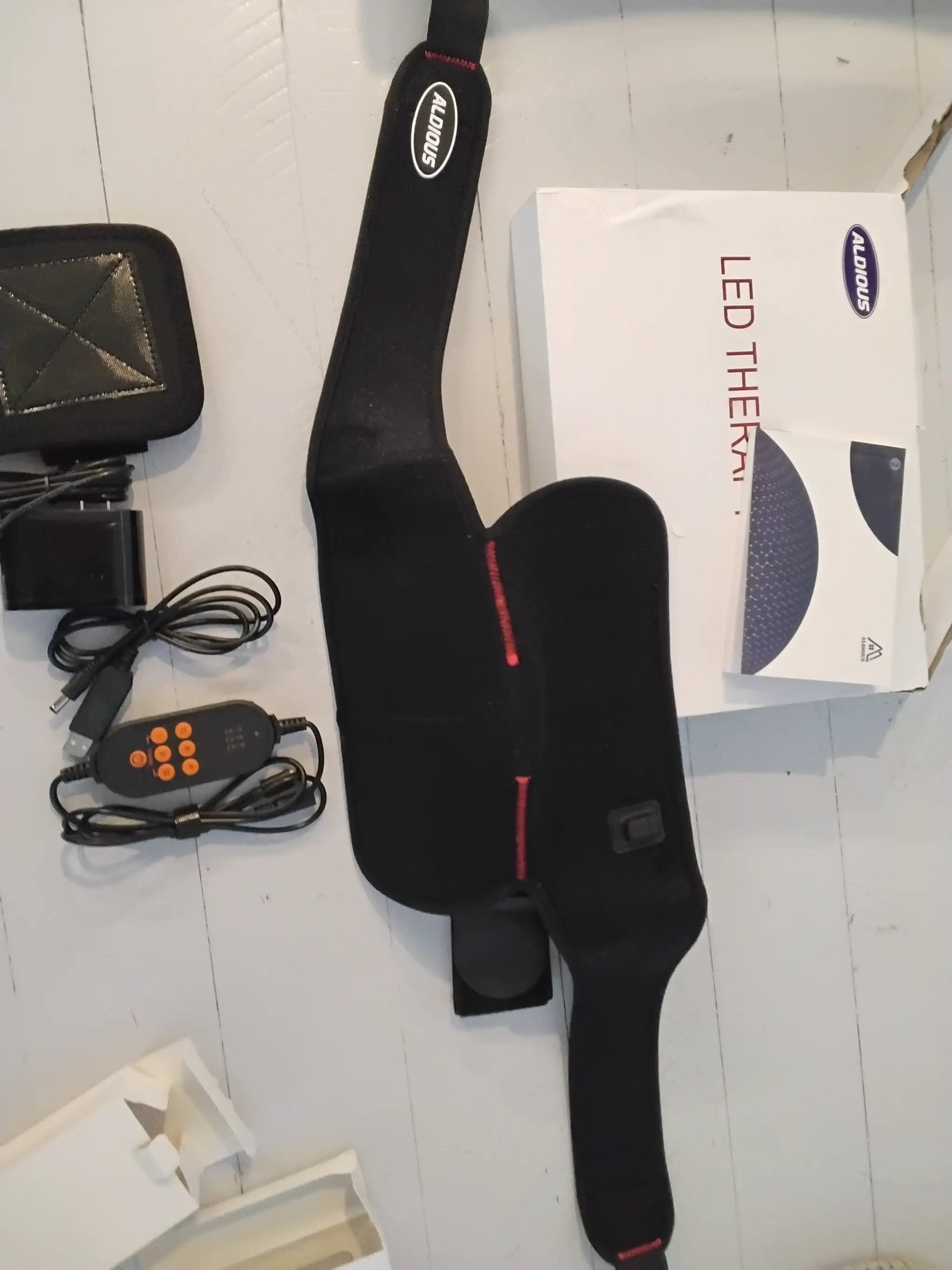 Open Box ALDIOUS Near Infrared & Red Light Device for Knee, 660nm & 850nm LED Red-Light-Therapy Knee Wrap, Wearable Redlight Knee Brace for Women Men by Selzalot