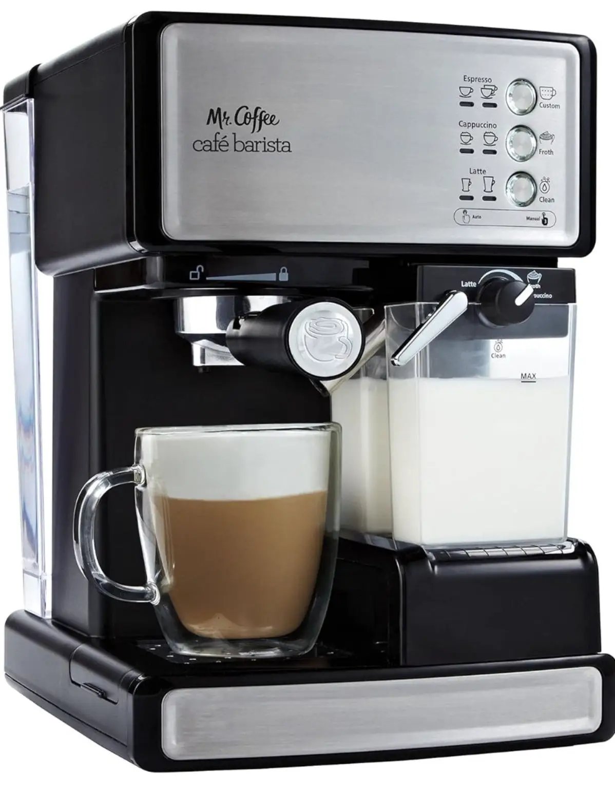 Used Mr. Coffee Espresso and Cappuccino Machine, Stainless Steel, Programmable Coffee Maker with Automatic Milk Frother, 15-Bar Pump, Ideal for Home B by Selzalot