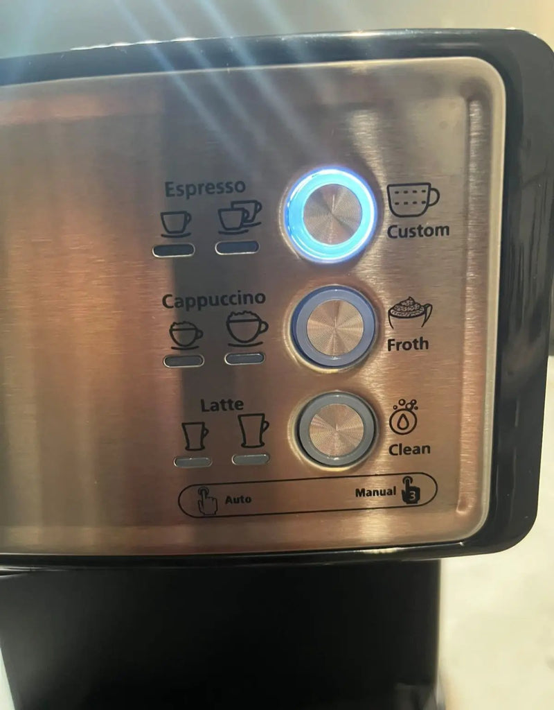 Used Mr. Coffee Espresso and Cappuccino Machine, Stainless Steel, Programmable Coffee Maker with Automatic Milk Frother, 15-Bar Pump, Ideal for Home B by Selzalot