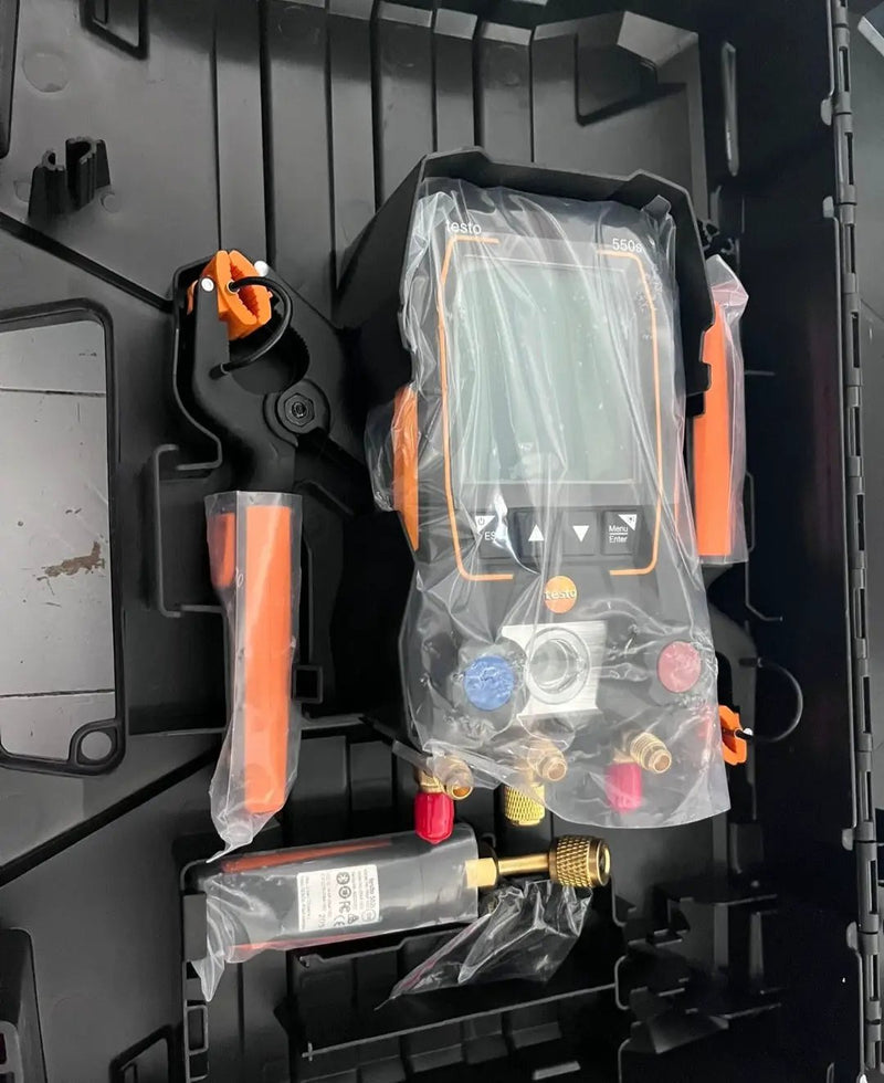 Open Box testo 550s AC Manifold Gauge Set - Manifold Gauges Hvac and Refrigeration - Incl. 2x testo 115i Pipe Clamp Thermometer, 1x testo 552i Micron by Selzalot