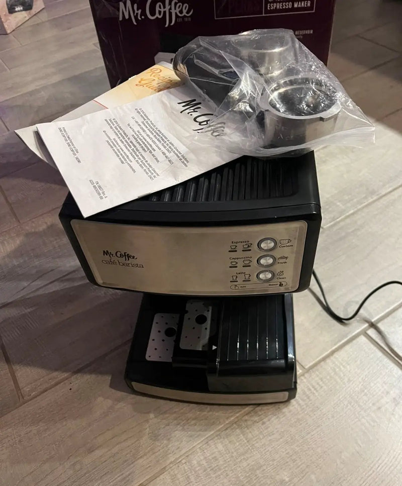 Used Mr. Coffee Espresso and Cappuccino Machine, Stainless Steel, Programmable Coffee Maker with Automatic Milk Frother, 15-Bar Pump, Ideal for Home B by Selzalot