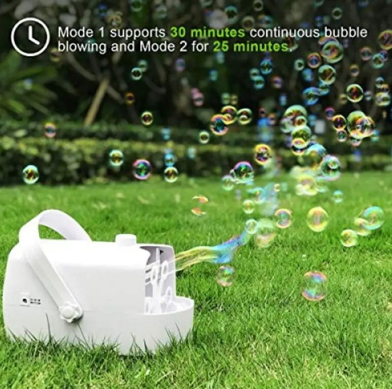 Open Box iTeknic Bubble Machine, Automatic Bubble Blower, Portable Auto Bubble Maker with High Output for Outdoor/Indoor Use,Powered by Plug-in or Bat by Selzalot