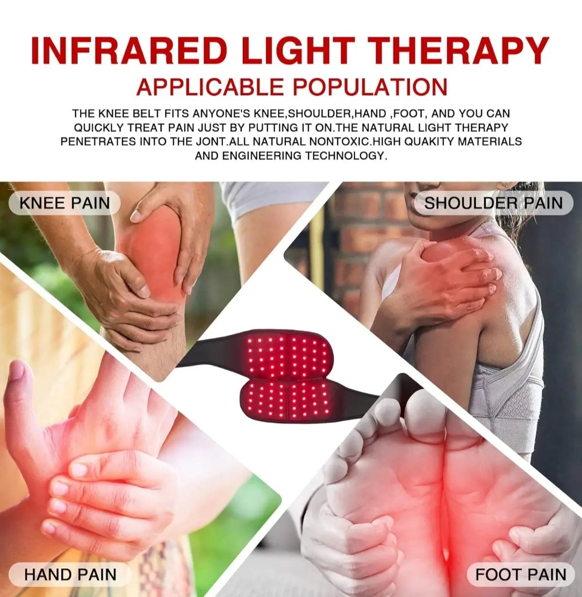 Open Box ALDIOUS Near Infrared & Red Light Device for Knee, 660nm & 850nm LED Red-Light-Therapy Knee Wrap, Wearable Redlight Knee Brace for Women Men by Selzalot