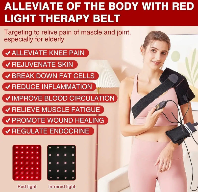 Open Box ALDIOUS Near Infrared & Red Light Device for Knee, 660nm & 850nm LED Red-Light-Therapy Knee Wrap, Wearable Redlight Knee Brace for Women Men by Selzalot