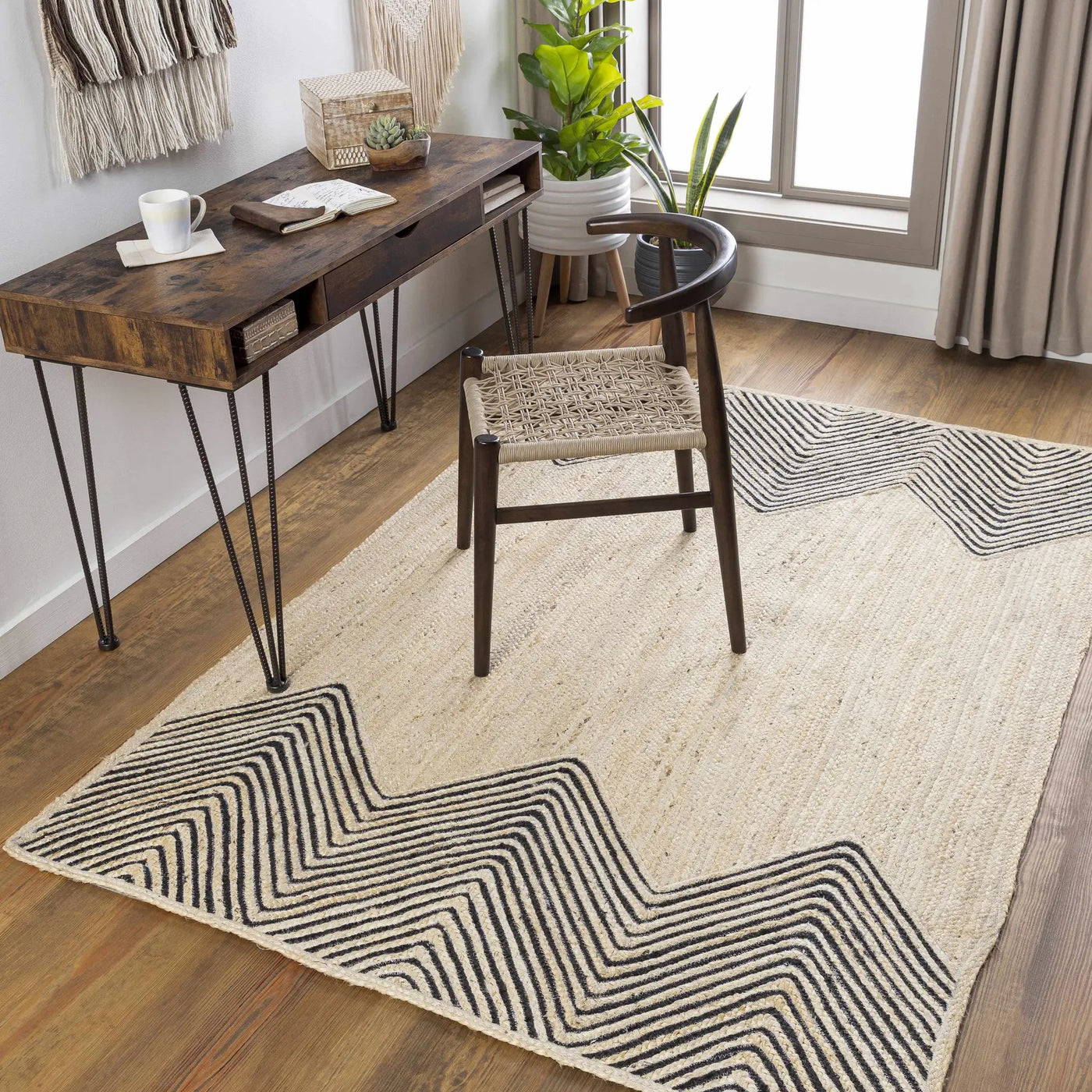 Light Beige Ringtead Jute Braided Carpet - Clearance by Boutique Rugs