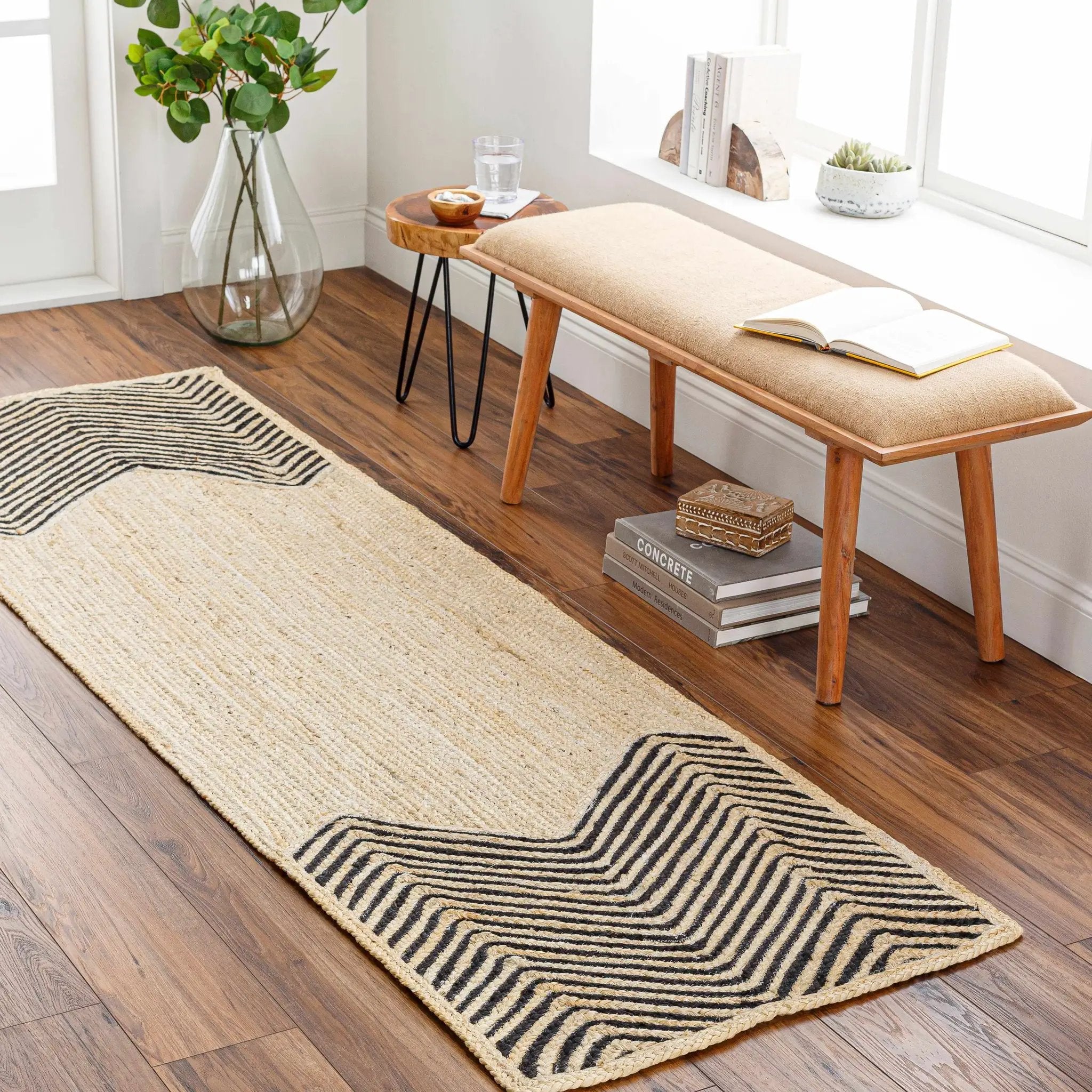 Light Beige Ringtead Jute Braided Carpet - Clearance by Boutique Rugs