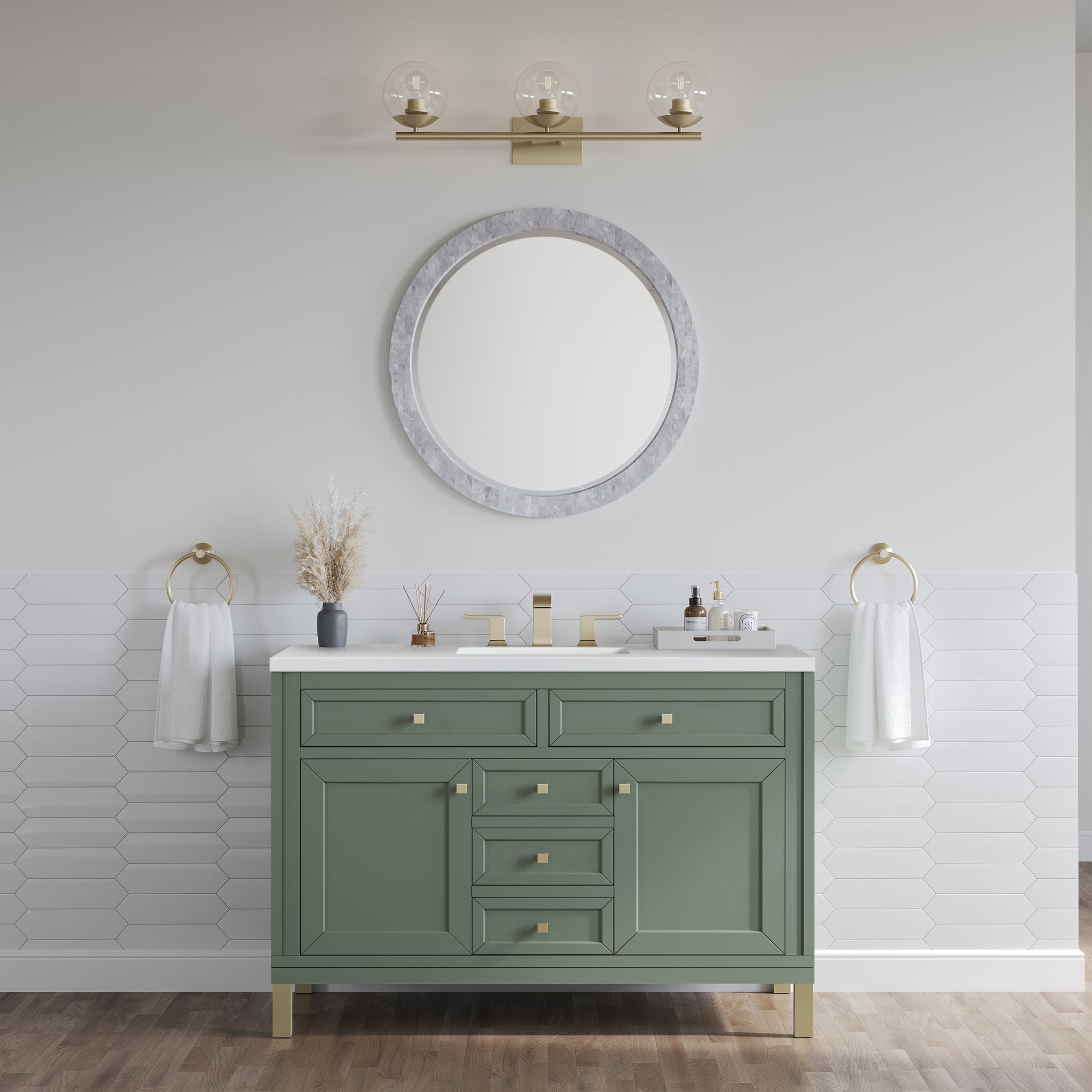James Martin Chicago 48" Single Bathroom Vanity, Smokey Celadon, view 29