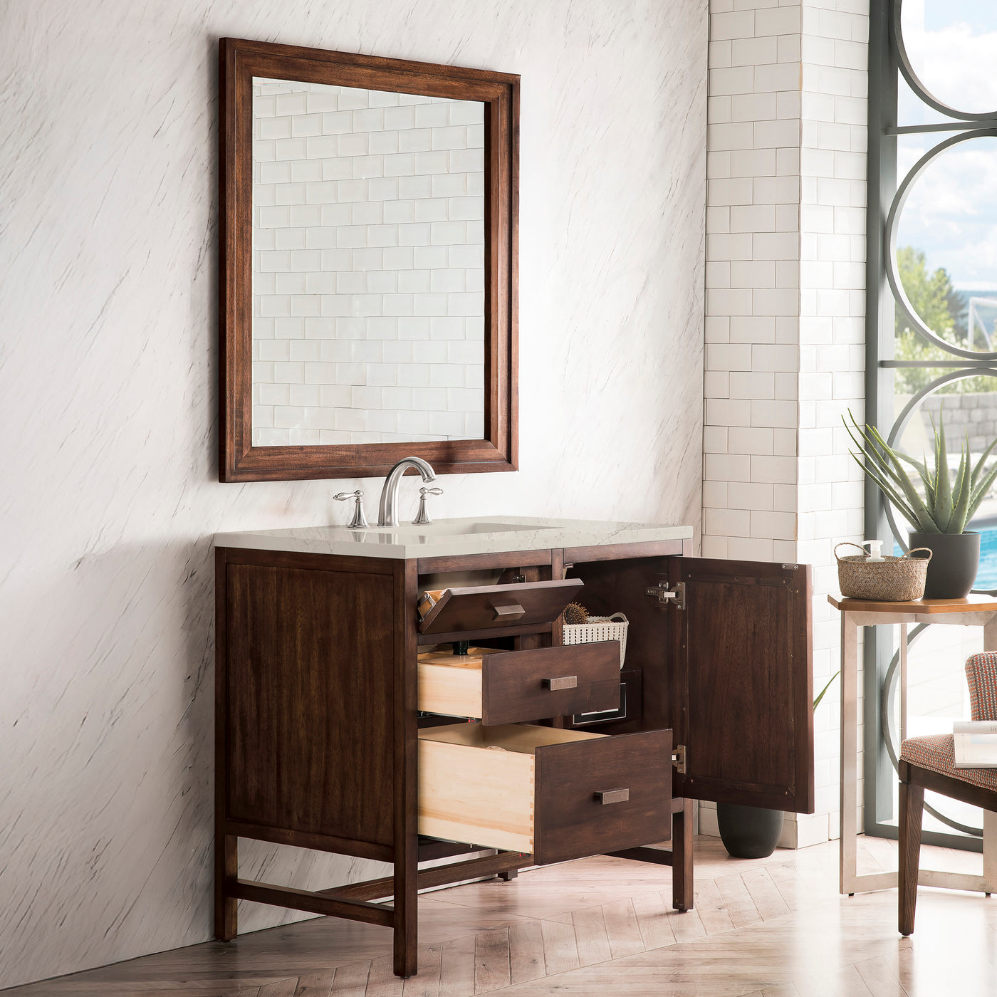 James Martin Addison 36" Single Bathroom Vanity, Mid-Century Acacia, view 25