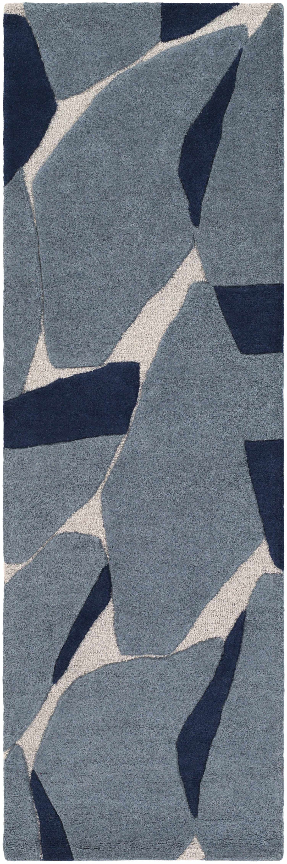 Robbins Modern Blue Wool Rug, photo 7 of 11