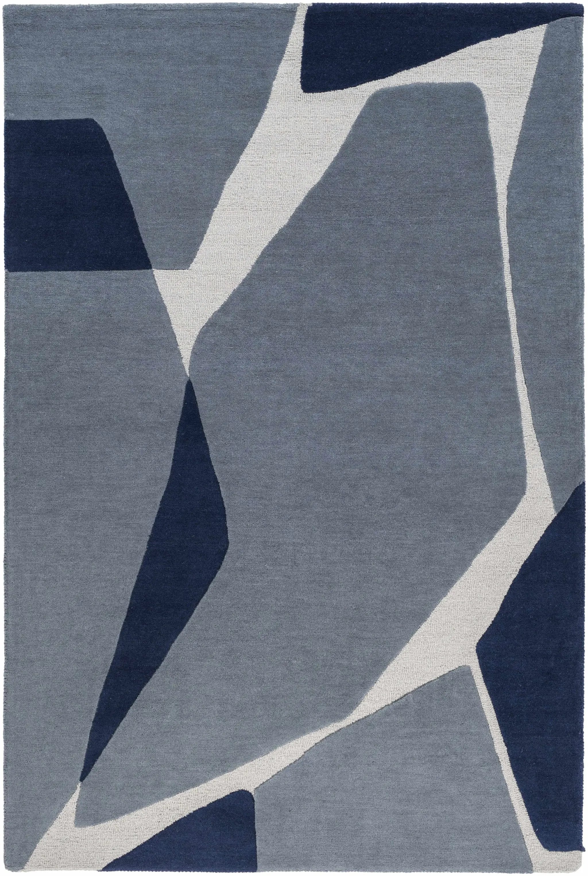 Robbins Modern Blue Wool Rug by Boutique Rugs