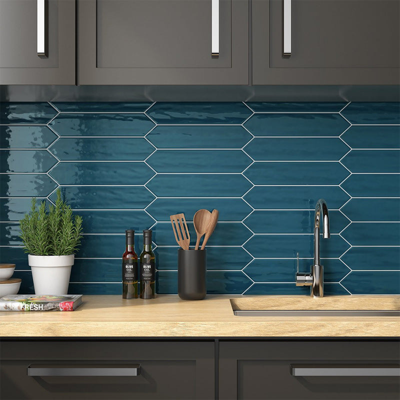 Roca Flow Cosmic Sapphire Polished Ceramic Tiles 3x12 Ceramic Polished 3x12 Tiles — 2