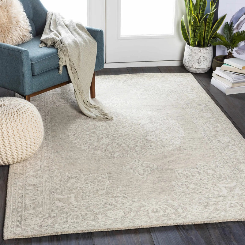Roessleville Cream Wool Area Rug by Boutique Rugs