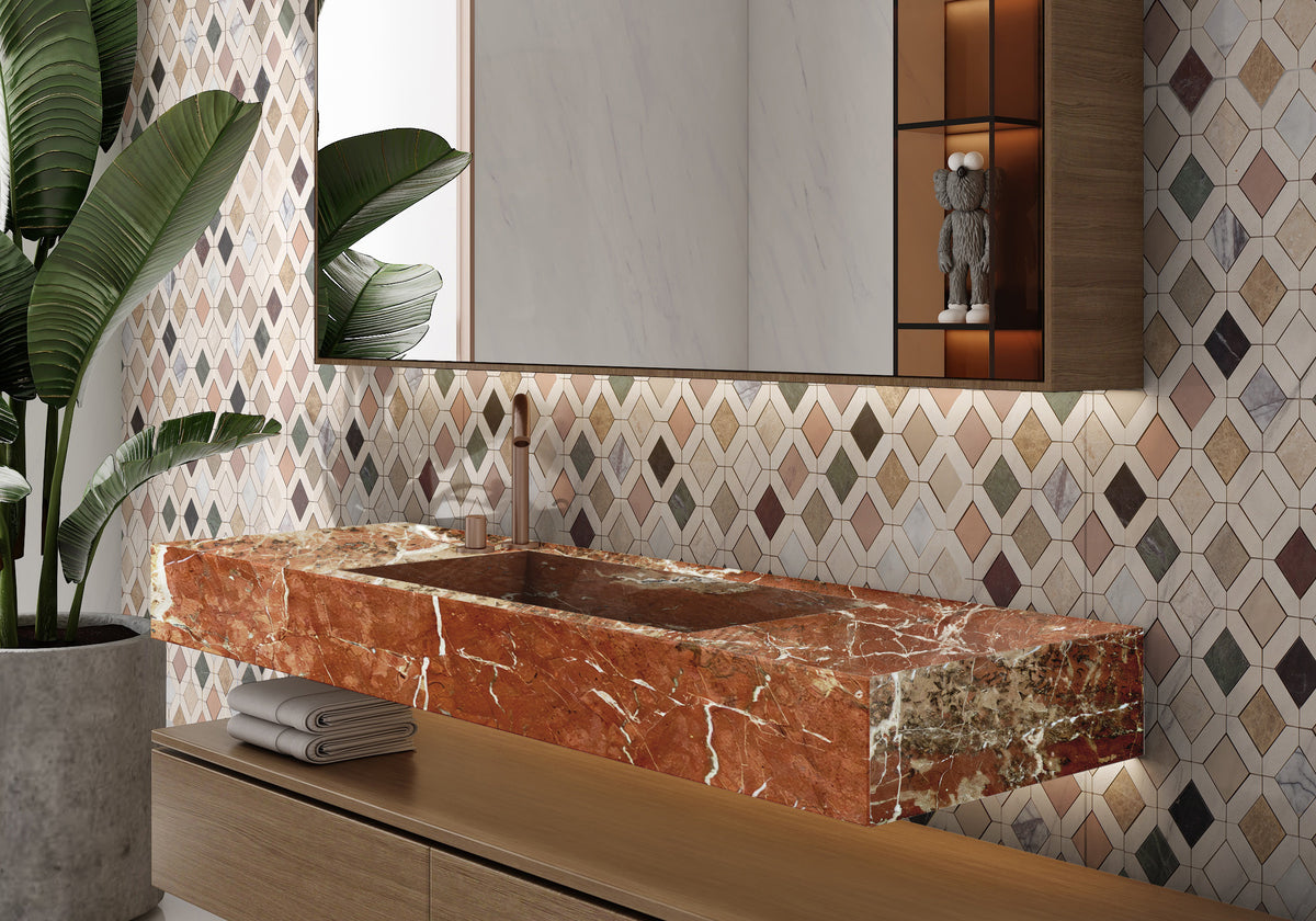 Rojo Alicante Polished Marble Slab Random 1 1/4 room scene 2