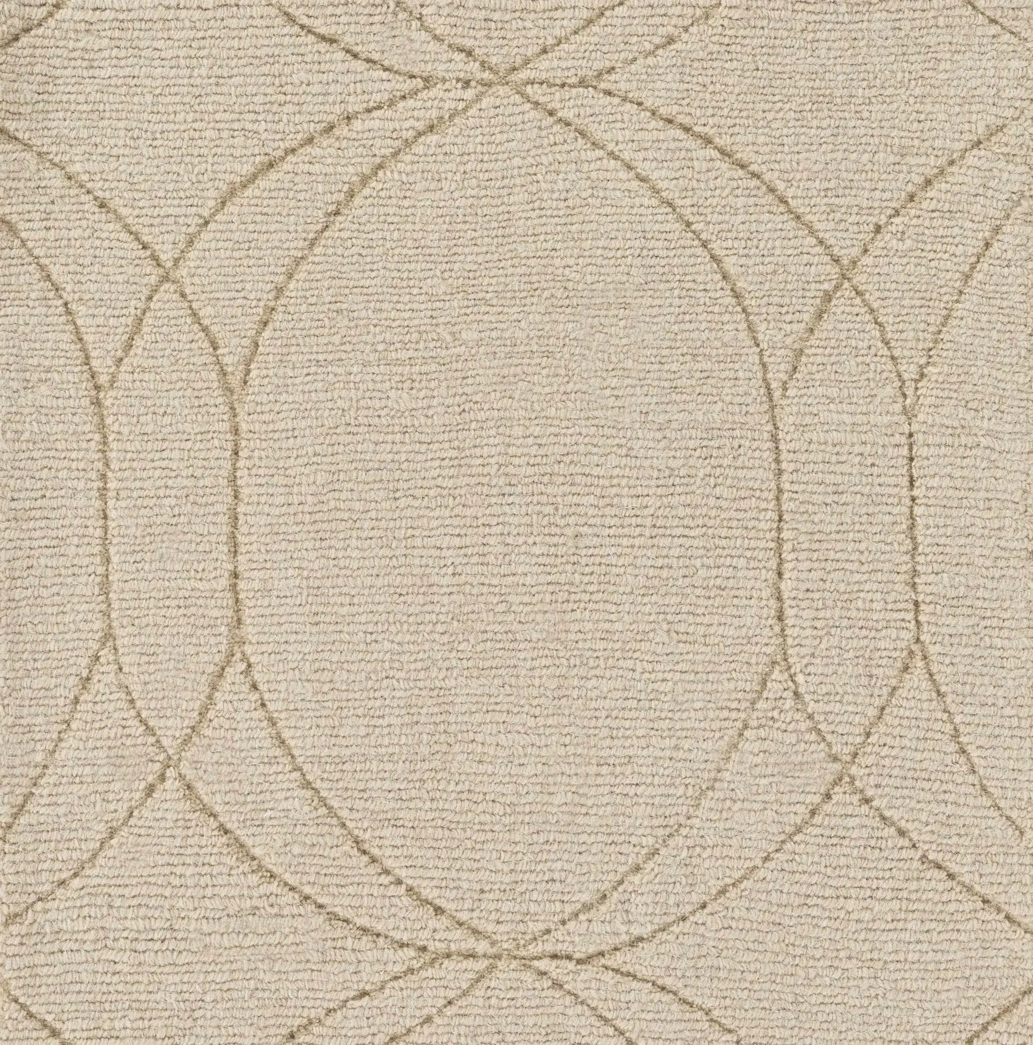 Rolfe Tan Circles Wool Rug - Clearance by Boutique Rugs