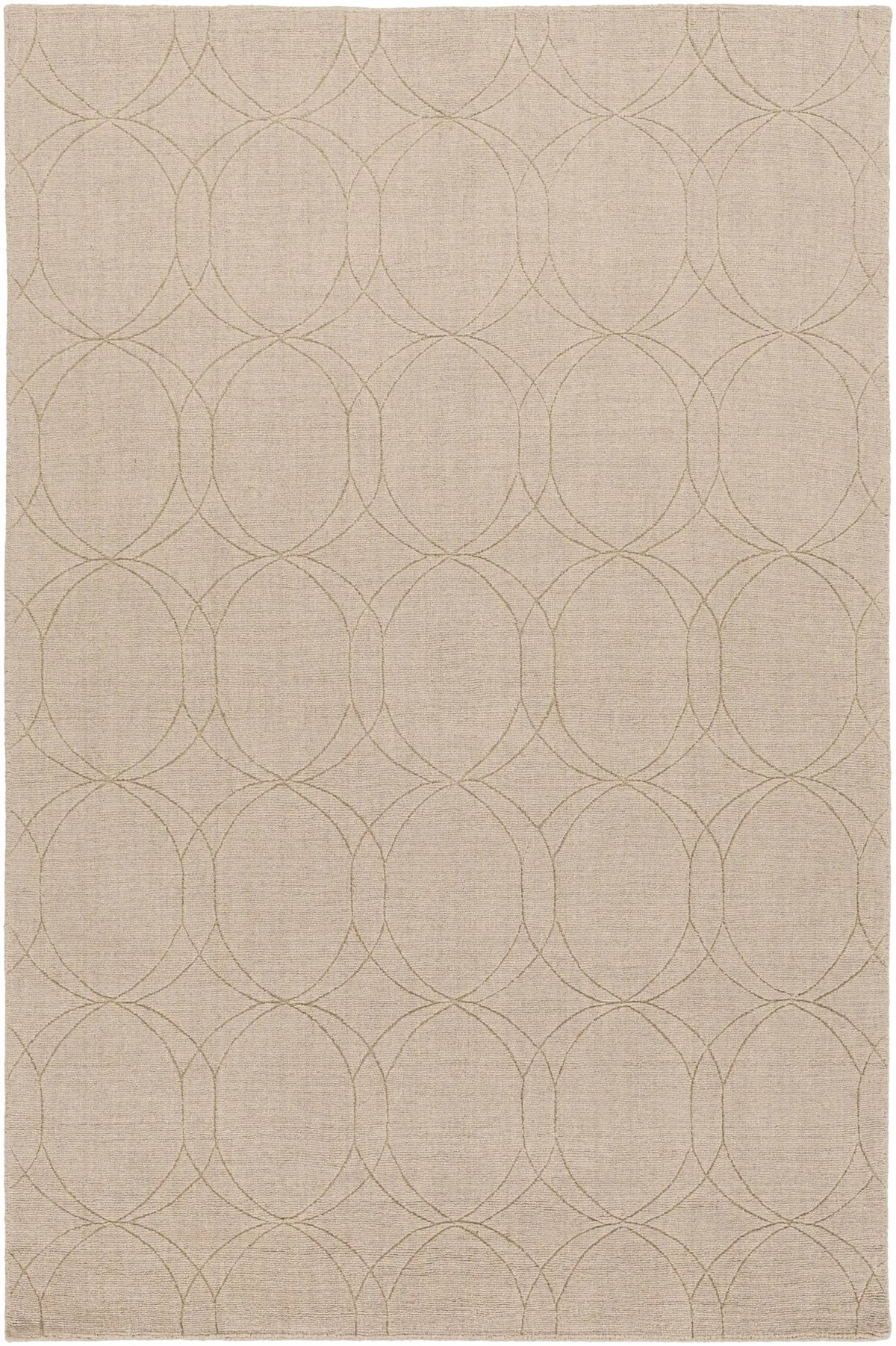 Rolfe Tan Circles Wool Rug - Clearance