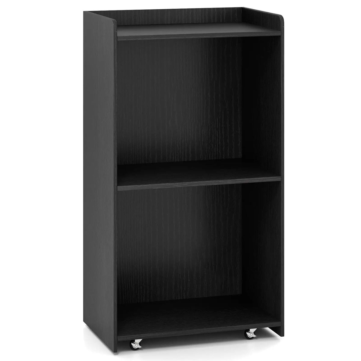 Rolling Podium Stand with 2 Shelves and Lockable Wheels, photo 3 of 9