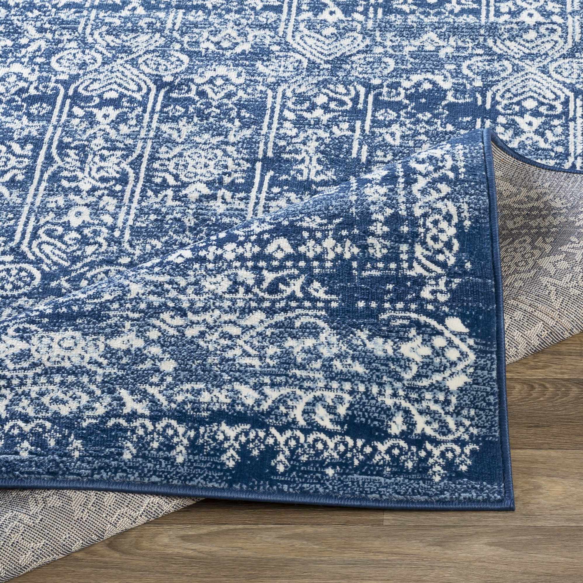 Michie Dark Blue Area Rug by Hauteloom