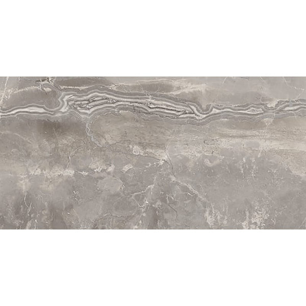 Romano Greige Polished Marble Look Porcelain Tiles 12x24