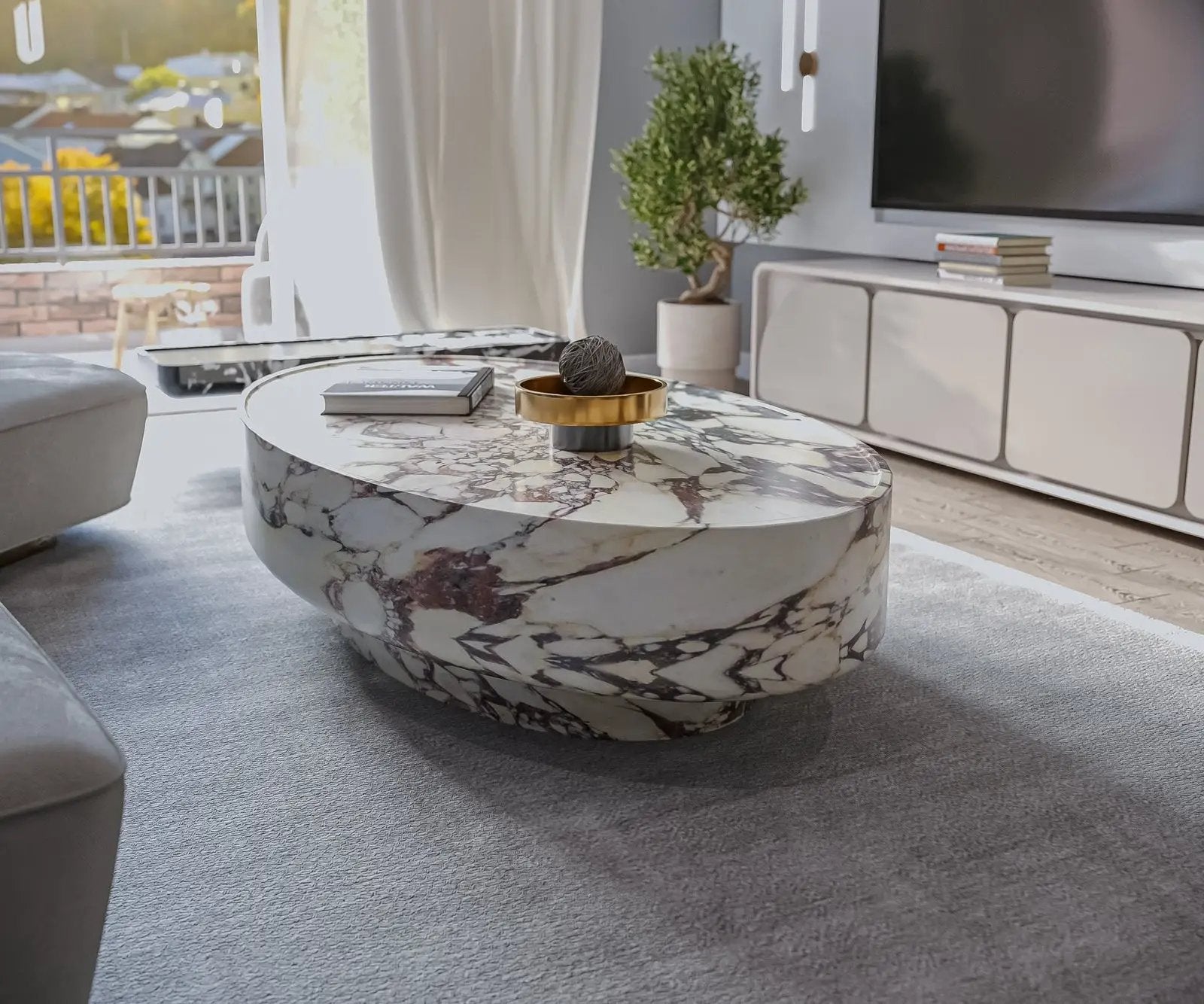 Romolo Oval Coffee Table by Zicana Boutique