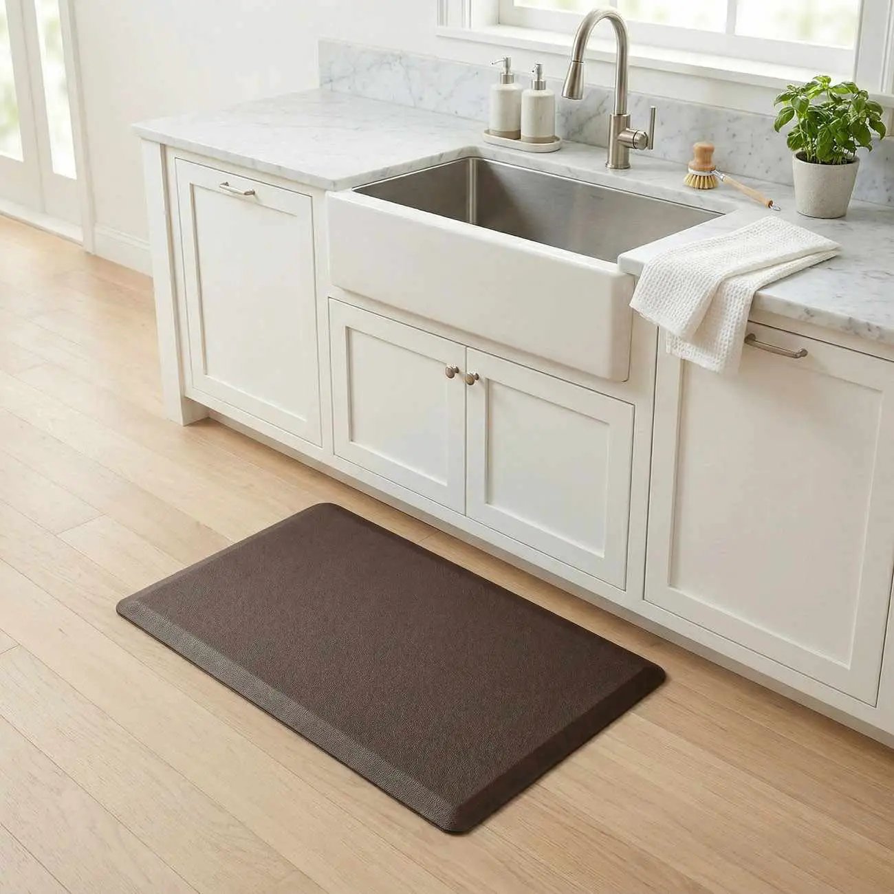 Anti-Fatigue Kitchen Mat, Brown by Boutique Rugs