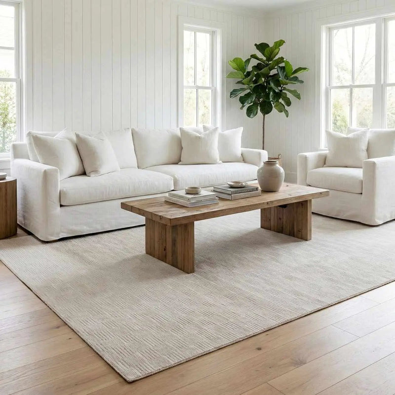 Kazuma Cream Checkered Washable Area Rug by Boutique Rugs