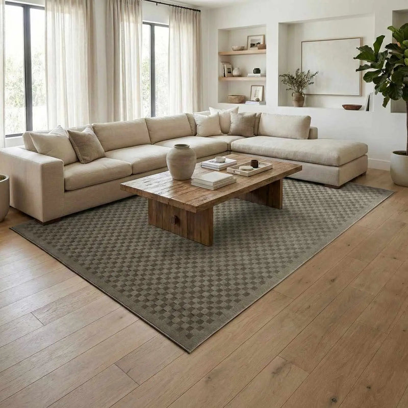 Gaiwan Olive Green Washable Area Rug by Boutique Rugs