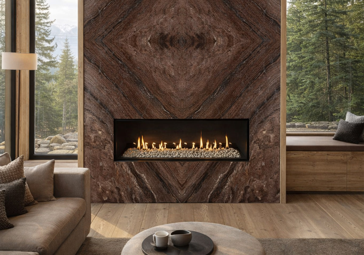 Rosa Namibia Polished Marble Slab Random room scene