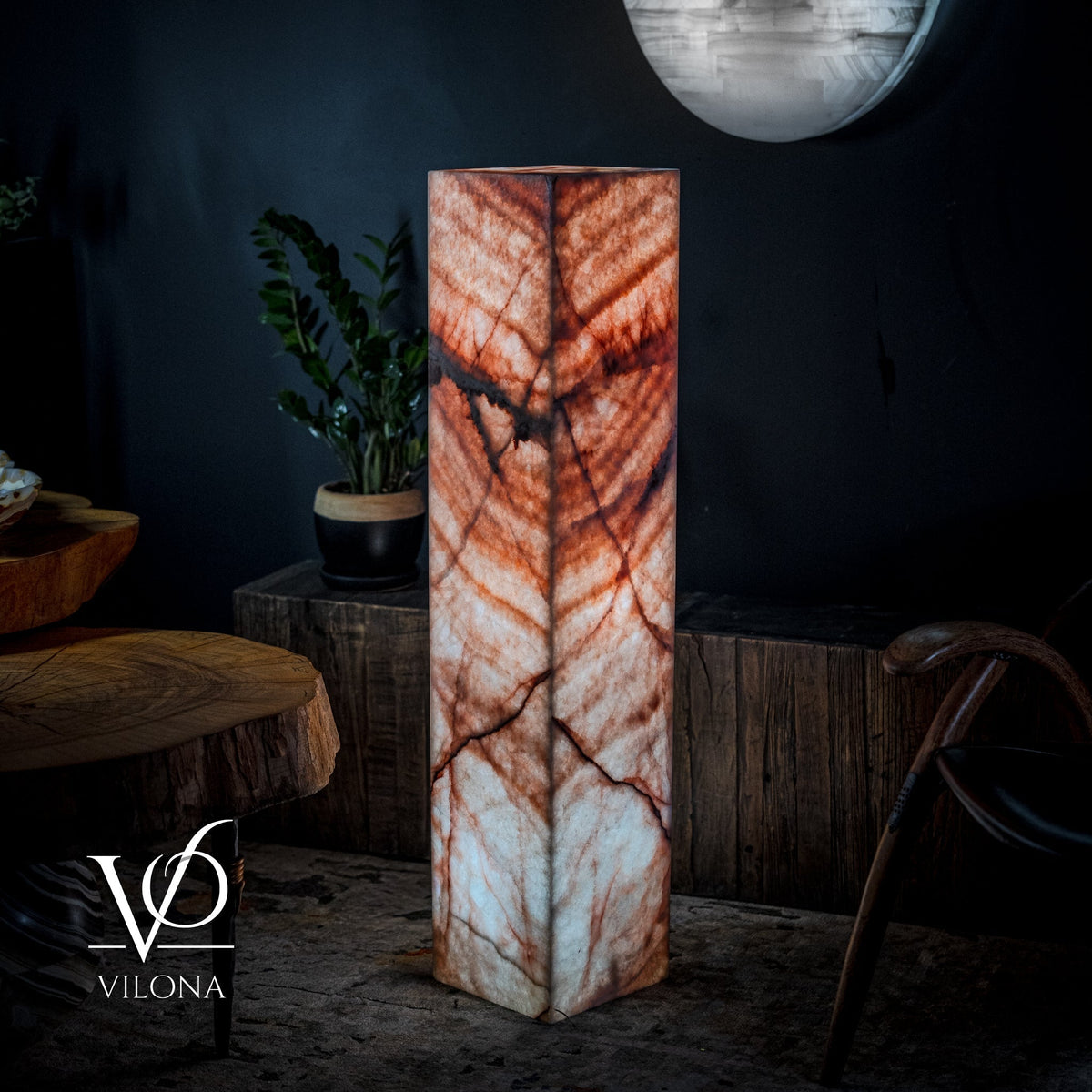 Rosa Onyx Floor Lamp - Medium - 47.5"H x 10"W - Square - #7, photo 3 of 6