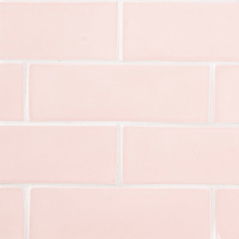Blush Glossy Subway Ceramic Tiles 3x9 Ceramic Glossy 3x9 Tiles — 2