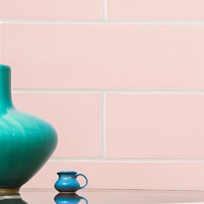 Blush Glossy Subway Ceramic Tiles 4x12 Ceramic Glossy 4x12 Tiles — 2