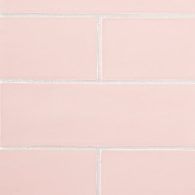 Blush Glossy Subway Ceramic Tiles 4x12 Ceramic Glossy 4x12 Tiles — 2