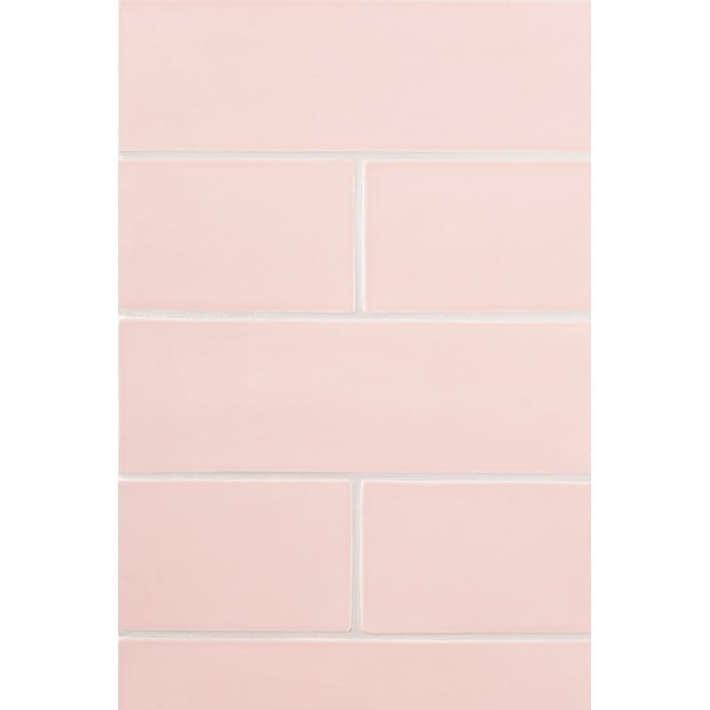 Blush Glossy Subway Ceramic Tiles 4x12 Ceramic Glossy 4x12 Tiles