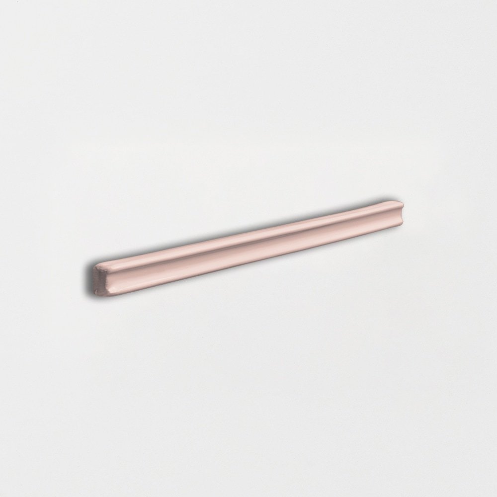 Blush Glossy Pencil Trim Ceramic Moldings 5/8x6 Ceramic Glossy 2x6 Moldings