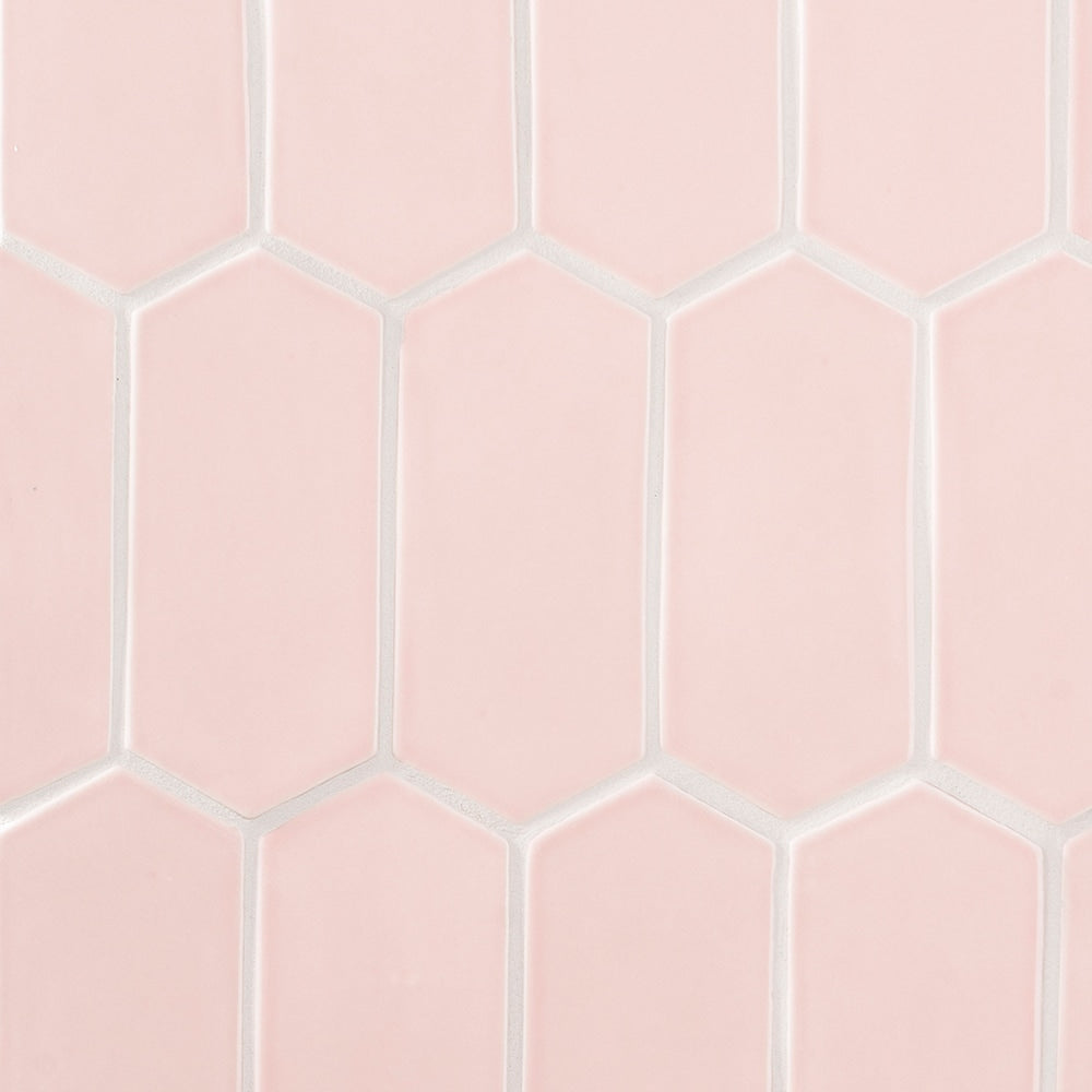 Blush Glossy Picket Ceramic Tiles 3x6 Ceramic Glossy 6x6 Tiles — 2