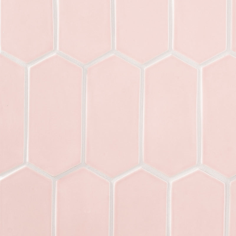 Blush Glossy Picket Ceramic Tiles 3x6 Ceramic Glossy 6x6 Tiles — 2