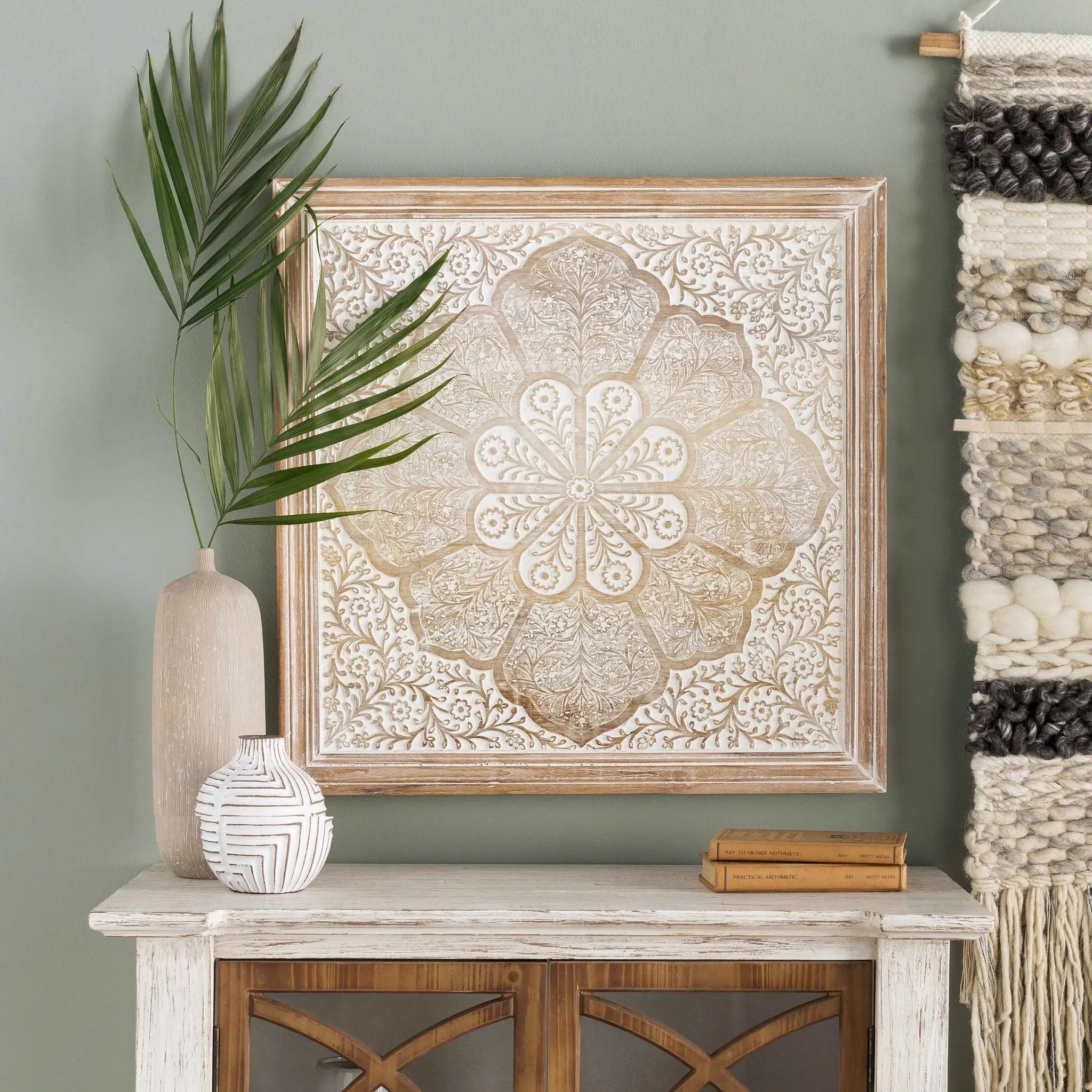 Roslindale Wood-Frame Wall Art Piece - Clearance by Boutique Rugs