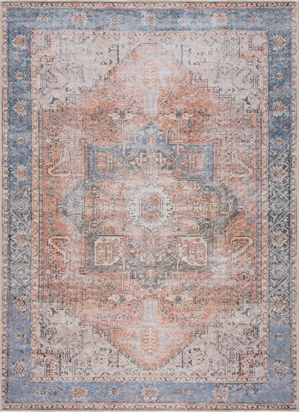 Rosman Distressed Washable Area Rug by Boutique Rugs