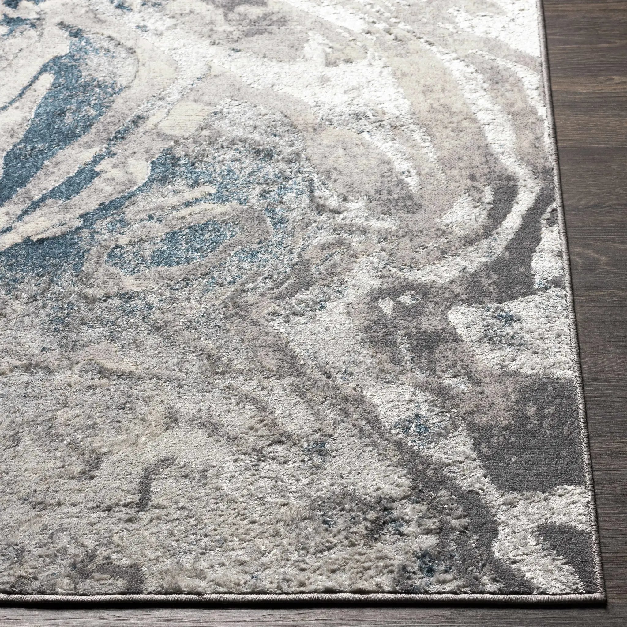 Rosthern Blue Marble Rug - Clearance by Boutique Rugs