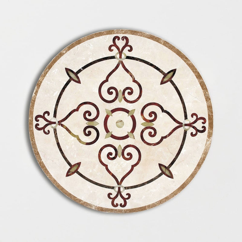 Round Aluminum Backed Multi Finish Alpine Marble Medallions 48 Marble Multi Finish 48x48 Medallions